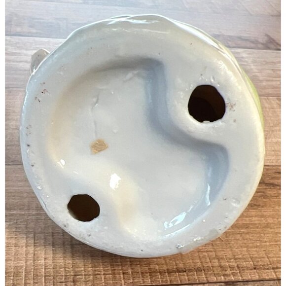 Vintage Hand-Painted Ceramic Figurine Girl Holding Bird Floral Accents Country C - Picture 4 of 4